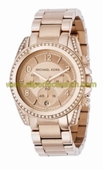 Michael Kors Watches : MK5263 Quartz Chronograph Crystal Bezel Date Rose Gold Tone Stainless Steel Women Watch
