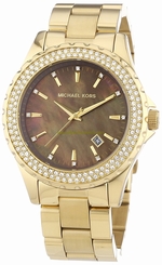 Michael Kors Watches : MK5452 Grey Mother Of Pearl Dial Fixed Brass-plated Set With Crystals Band Women Watch