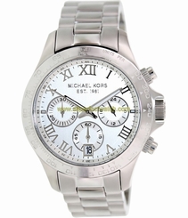 Michael Kors Watches : MK5454 Quartz Chronograph Date Silver Dial Stainless Steel Women Watch