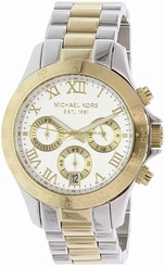 Michael Kors Watches : MK5455 White Dial Chronograph Luminous Measures Seconds Women Watch