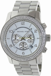 Michael Kors Watches : MK5574 Silver-tone Dial Crystal Encrusted Silver Tone Stainless Steel Band Women Watch