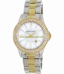 Michael Kors Watches : MK5584 Quartz Analog Crystal Bezel Date Two Tone Stainless Steel Women Watch