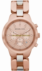 Michael Kors Watches : MK5608 Quartz Chronograph Date Two Tone Stainless Steel Women Watch