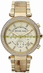 Michael Kors Watches : MK5632 Quartz Chronograph Date Crystal Bezel Gold Tone Stainless Steel Women Watch