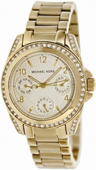 Michael Kors Watches : MK5639 Quartz Gold Dial Crystal Bezel Gold Tone Stainless Steel Women Watch