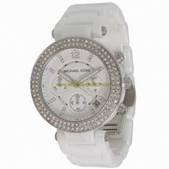 Michael Kors Watches : MK5654 Quartz Chronograph Crystal Date White Ceramic Women Watch