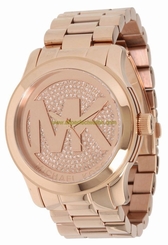 Michael Kors Watches : MK5661 Quartz Oversized Crystal Pave Dial Rose Gold Tone Stainless Steel Women Watch