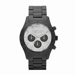 Michael Kors Watches : MK5668 Crystal Encrusted Dial Black Ion Plated Stainless Steel Band Women Watch