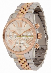 Michael Kors Watches : MK5735 Quartz Chronograph Date Tri-Tone Stainless Steel Women Watch