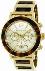 Michael Kors Watches : MK5790 Quartz Chronograph Date Crystal Dial Gold Tone Stainless Steel Women Watch