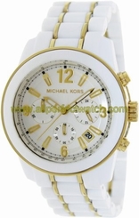 Michael Kors Watches : MK5804 Quartz Chronograph White Dial Date Resin Unisex Watch