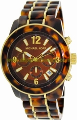 Michael Kors Watches : MK5805 Quartz Chronograph Date Brown Acetate Women Watch