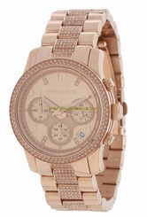 Michael Kors Watches : MK5827 Quartz Mid-Size Chronograph Date Crystal Bezel Rose Gold Tone Stainless Steel Women Watch
