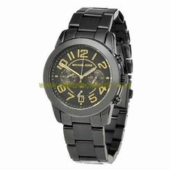 Michael Kors Watches : MK5858 Quartz Chronograph Date Black Dial Stainless Steel Women Watch
