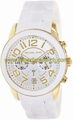 Michael Kors Watches : MK5889 Quartz Chronograph Dial Date White Silicone Women Watch