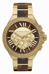 Michael Kors Watches : MK5901 Quartz Chronograph Date Crystal Bezel Gold Tone Stainless Steel Women Watch