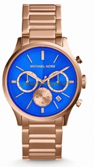 Michael Kors Watches : MK5911 Quartz Blue Dial Chronograph Date Rose Gold Tone Stainless Steel Women Watch