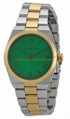 Michael Kors Watches : MK5991 Quartz Green Dial Two Tone Stainless Steel Unisex Watch