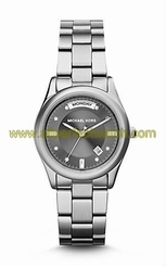 Michael Kors Watches : MK6051 Quartz Gray Dial Day Date Stainless Steel Women Watch