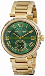 Michael Kors Watches : MK6065 Quartz Green Dial Gold Tone Stainless Steel Women Watch