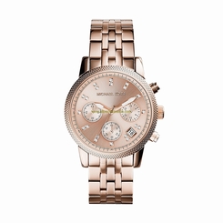 Michael Kors Watches : MK6077 Quartz Chronograph Date Rose Gold Tone Stainless Steel Women Watch