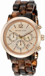 Michael Kors Watches : MK6199 Rose Gold Dial Stainless Steel Band Women Watch