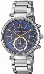 Michael Kors Watches : MK6224 Blue Dial Stop Watch Women Watch