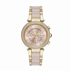 Michael Kors Watches : MK6326 Pink Dial Stop Watch Women Watch