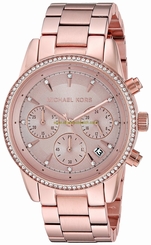 Michael Kors Watches : MK6357 Rose Gold Dial Stainless Steel Band Women Watch
