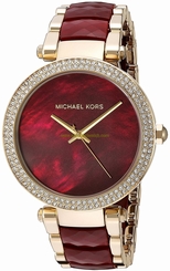 Michael Kors Watches : MK6427 Red Dial Stainless Steel Band Women Watch