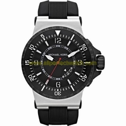 Michael Kors Watches : MK7060 Quartz Black Dial Date Black Rubber Men Watch