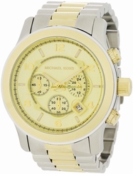 Michael Kors Watches : MK8098 Gold Dial Stainless Steel Band Men Watch
