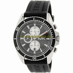 Michael Kors Watches : MK8355 Quartz Chronograph Date Black Silicone Men Watch