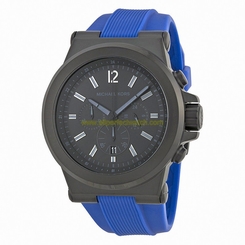 Michael Kors Watches : MK8357 Quartz Chronograph Black Dial Date Blue Silicone Men Watch