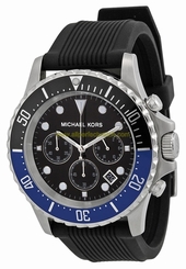 Michael Kors Watches : MK8365 Quartz Chronograph Black Dial Date Silicone Strap Men Watch