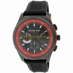 Michael Kors Watches : MK8376 Quartz Chronograph Dial Date Black Silicone Men Watch