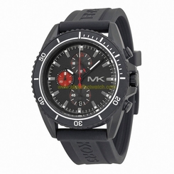 Michael Kors Watches : MK8377 Quartz Chronograph Black Dial Date Silicone Men Watch