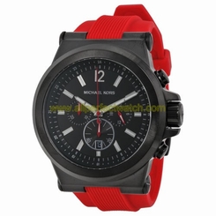 Michael Kors Watches : MK8382 Quartz Chronograph Date Red Rubber Men Watch
