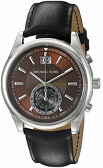 Michael Kors Watches : MK8415 Quartz Chronograph Date Black Leather Men Watch