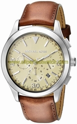 Michael Kors Watches : MK8449 Quartz Chronograph Date Brown Leather Men Watch