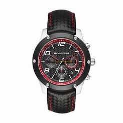 Michael Kors Watches : MK8475 Quartz Chronograph Date Black Leather Men Watch