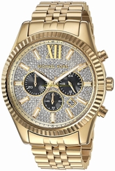Michael Kors Watches : MK8494 Gold Dial Stainless Steel Band Men Watch