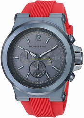 Michael Kors Watches : MK8558 Quartz Chronograph Date Red Silicone Men Watch
