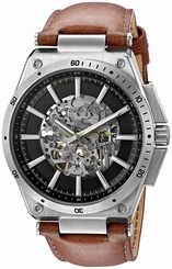 Michael Kors Watches : MK9030 Automatic Skeleton Dial Brown Leather Men Watch