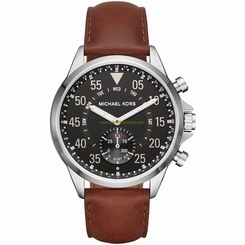 Michael Kors Watches : MKT4001 Black Dial Leather Men Watch