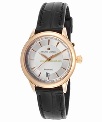 Maurice Lacroix Watches : MLACROIX-LC6003-PG101-130 Silver-tone Dial Genuine Alligator Women Watch