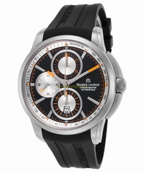 Maurice Lacroix Watches : MLACROIX-PT6188-TT031-330 Black Dial Stainless Steel Men Watch