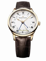 Maurice Lacroix Watches : MP6507-PG101-110 White Dial Genuine Alligator Band Men Watch