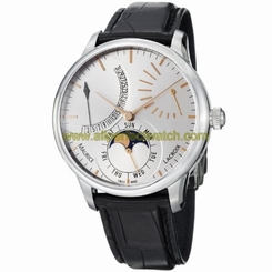 Maurice Lacroix Watches : MP6528-SS001-130 Automatic Day Date Moon Phase Retrograde Black Leather Men Watch