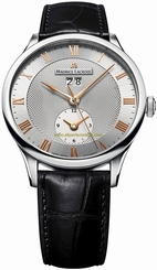 Maurice Lacroix Watches : MP6707-SS001-111 Automatic Silver Dial Date Black Leather Men Watch